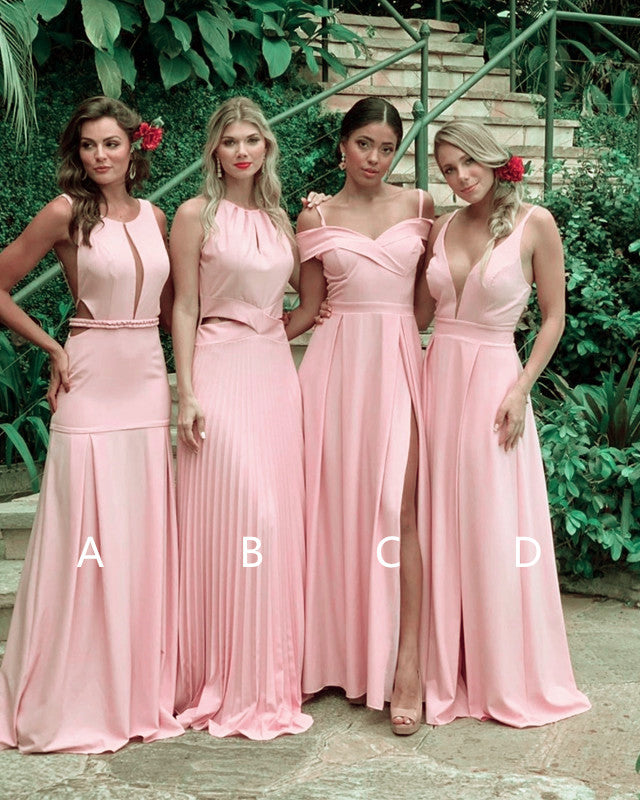 pink maid of honor dresses
